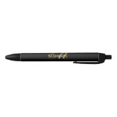 Moderne Elegant Monogram Gold Script Black Zwarte Inkt Pen (Bodem)