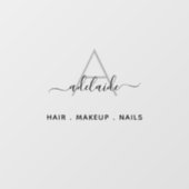 Moderne Elegant Monogram Hair Stylist Makeup Artis Raamsticker (Vel)