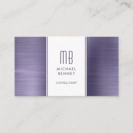 Moderne Elegant Monogram Paarse Consultant Visitekaartje