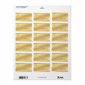 Moderne Elegant Monogram Shiny Gold Sjabloon Etiket (Full Sheet)