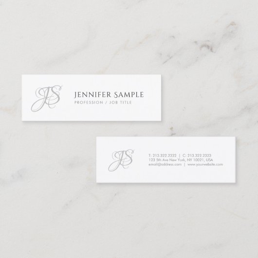 Moderne Elegant Monogram Simple Sjabloon Trendy Mini Visitekaartje (Voorkant / Achterkant)