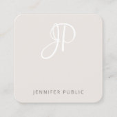 Moderne Elegant Monogram Sjabloon Professional Vierkante Visitekaartje (Voorkant)