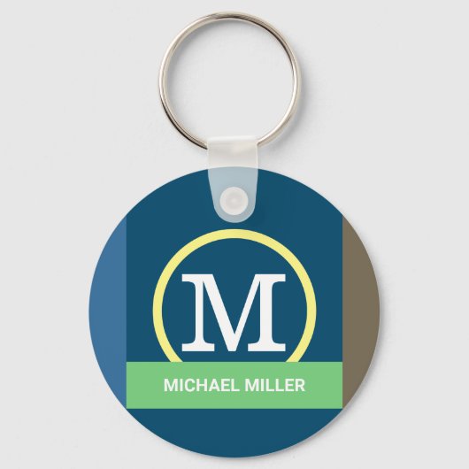 Moderne Elegant Monogram Sleutelhangers (Voorkant)