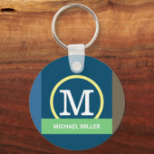 Moderne Elegant Monogram Sleutelhangers (Achterkant)