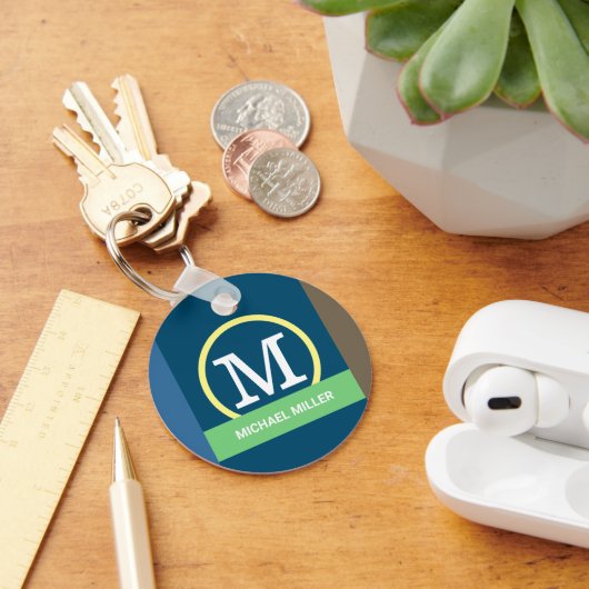 Moderne Elegant Monogram Sleutelhangers (Bureau)