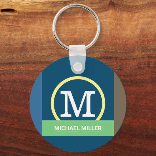 Moderne Elegant Monogram Sleutelhangers (Voorkant)