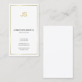 Moderne Elegant Monogram Trendy Gold Stripes Visitekaartje (Voorkant / Achterkant)