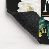 Moderne elegant Monogram waterverf floraal Muismat (Hoek)