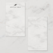 Moderne Elegant Monogram White Marble Sjabloon (Voorkant / Achterkant)