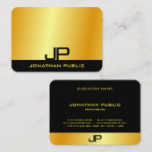 Moderne Elegant Monogrammed Faux Gold Sjabloon Visitekaartje (Voorkant / Achterkant)