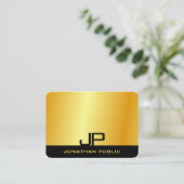 Moderne Elegant Monogrammed Faux Gold Sjabloon Visitekaartje (Staand voorkant)