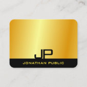 Moderne Elegant Monogrammed Faux Gold Sjabloon Visitekaartje (Voorkant)