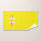 Moderne Elegant Neon Yellow Pink Weddenschap Bad Handdoek (Handdoek)