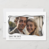 Moderne Elegant One Photo Minimalistische stijl Save The Date (Voorkant)