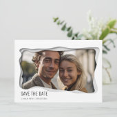 Moderne Elegant One Photo Minimalistische stijl Save The Date (Staand voorkant)