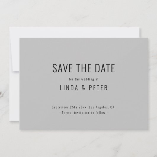 Moderne Elegant One Photo Minimalistische stijl Save The Date (Achterkant)