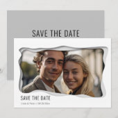 Moderne Elegant One Photo Minimalistische stijl Save The Date (Voorkant / Achterkant)