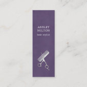Moderne Elegant Paarse schaar Comb Hair Stylist Mini Visitekaartje (Voorkant)