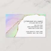 Moderne Elegant pastel Rainbow Gold Agate Lashes Visitekaartje (Achterkant)