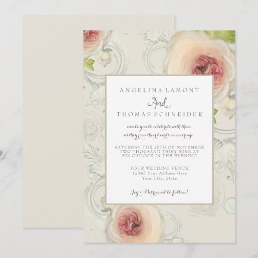 Moderne Elegant Peony Waterverf Flower Floral Art Kaart (Voorkant / Achterkant)