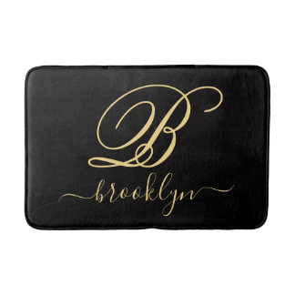 Moderne Elegant Persoonlijke Gold Name Monogramed Badmat