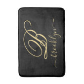Moderne Elegant Persoonlijke Gold Name Monogramed Badmat (Voorkant Verticaal)