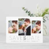 Moderne Elegant Photo Collage Save the Date Card (Staand voorkant)