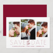 Moderne Elegant Photo Collage Save the Date Card (Voorkant / Achterkant)
