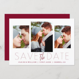 Moderne Elegant Photo Collage Save the Date Card