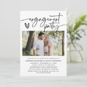 Moderne Elegant Photo Engagement Party Kaart (Staand voorkant)