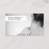 Moderne Elegant Photo Gray Massage Therapist Visitekaartje (Voorkant)