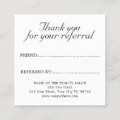 Moderne Elegant Photo Massage Therapist Aanbevelingskaartje (Achterkant)