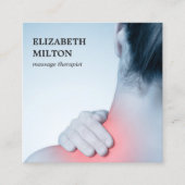 Moderne Elegant Photo Massage Therapist Vierkante Visitekaartje (Voorkant)