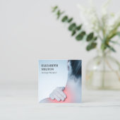 Moderne Elegant Photo Massage Therapist Vierkante Visitekaartje (Staand voorkant)