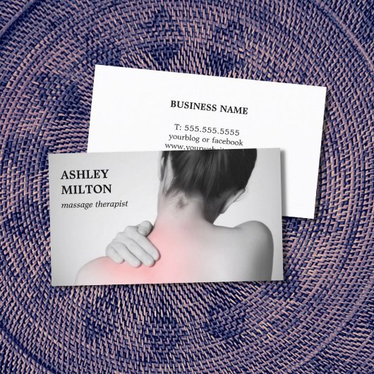 Moderne Elegant Photo Massage Therapist Visitekaartje