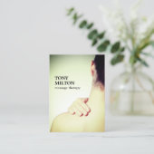 Moderne Elegant Photo Massage Therapist Visitekaartje (Staand voorkant)