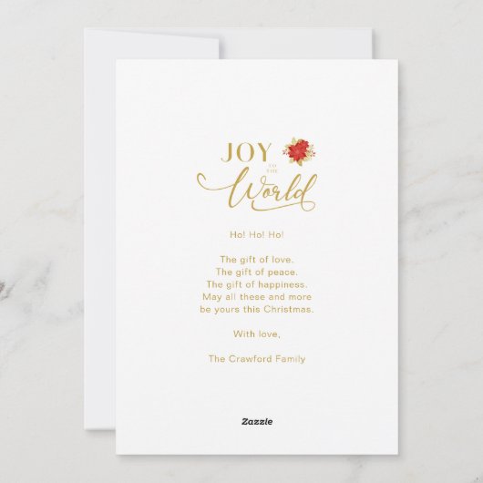 Moderne Elegant Poinsettias Collage 5 Foto's Famil Feestdagenkaart (Achterkant)