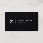 Moderne Elegant Premium Black en White Monogramed Visitekaartje (Voorkant)