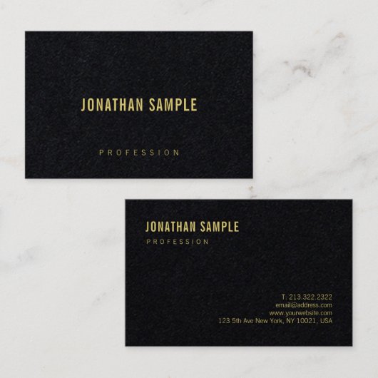 Moderne elegant Premium zwart, luxueus Visitekaartje (Voorkant / Achterkant)