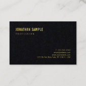 Moderne elegant Premium zwart, luxueus Visitekaartje (Achterkant)