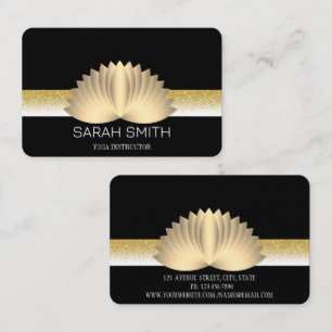 Moderne Elegant Professional golden, lotus flower Visitekaartje