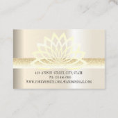 Moderne Elegant Professional golden, lotus flower Visitekaartje (Achterkant)