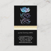 Moderne Elegant Professional golden, lotus flower Visitekaartje (Achterkant)