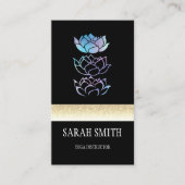 Moderne Elegant Professional golden, lotus flower Visitekaartje (Voorkant)