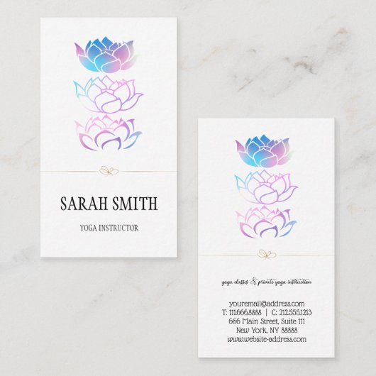 Moderne Elegant Professional golden, lotus flower Visitekaartje (Voorkant / Achterkant)