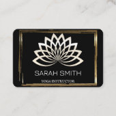 Moderne Elegant Professional golden, lotus flower Visitekaartje (Voorkant)