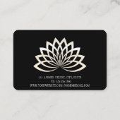Moderne Elegant Professional golden, lotus flower Visitekaartje (Achterkant)