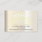 Moderne Elegant Professional golden, lotus flower Visitekaartje (Achterkant)