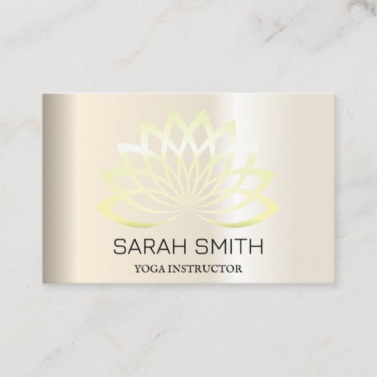 Moderne Elegant Professional golden, lotus flower Visitekaartje (Voorkant)