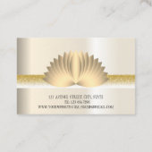 Moderne Elegant Professional golden, lotus flower Visitekaartje (Achterkant)